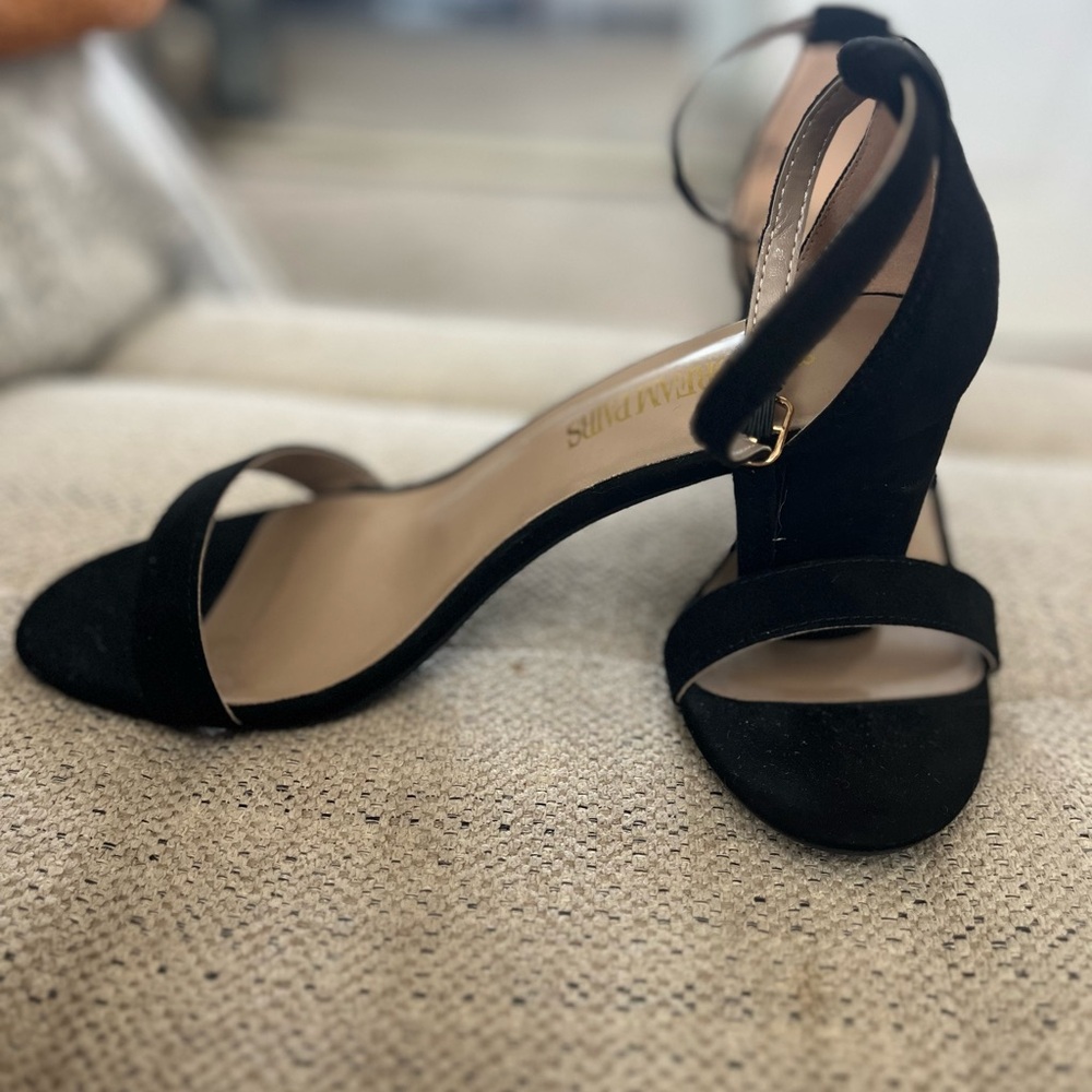 Dream Pairs Black Heeled Sandals with Ankle Strap